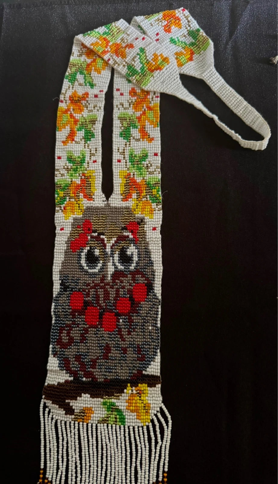 Handmade owl beaded necklace