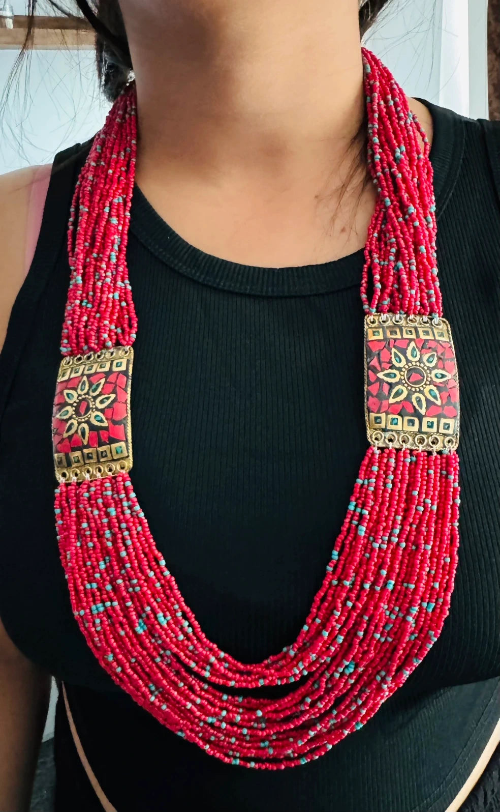 Boho beaded necklace – view 2