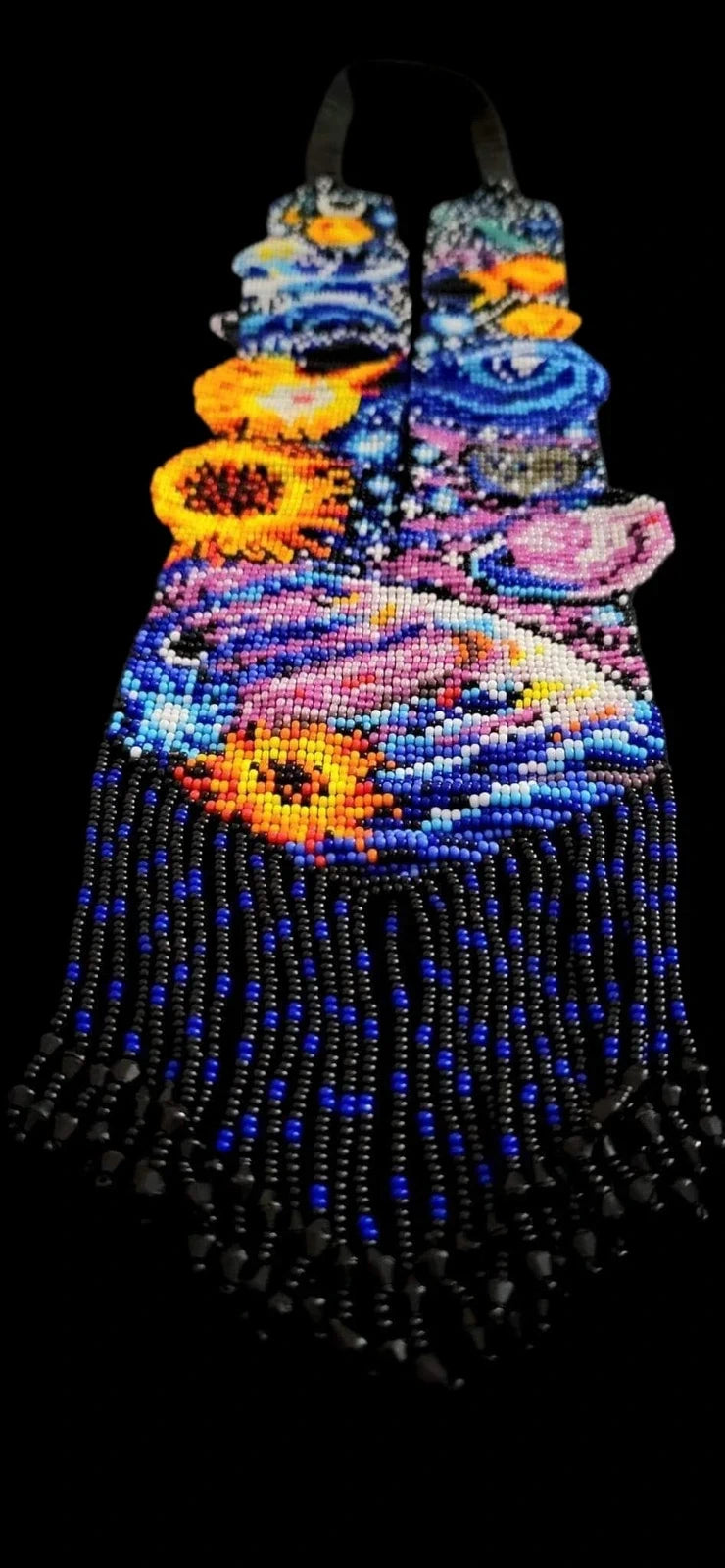 Handmade Beaded cosmic necklace . – view 4