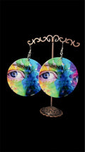 Wooden Double-Sided 3D Painting Earring