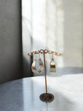Boho Chic Hammered Silver-Tone Drop Earrings