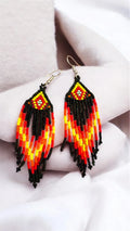 Vibrant Beaded Fringe Earrings - Boho Chic!