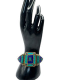 Ethnic Tribal Gemstone Bracelet | Blue & Green Mosaic