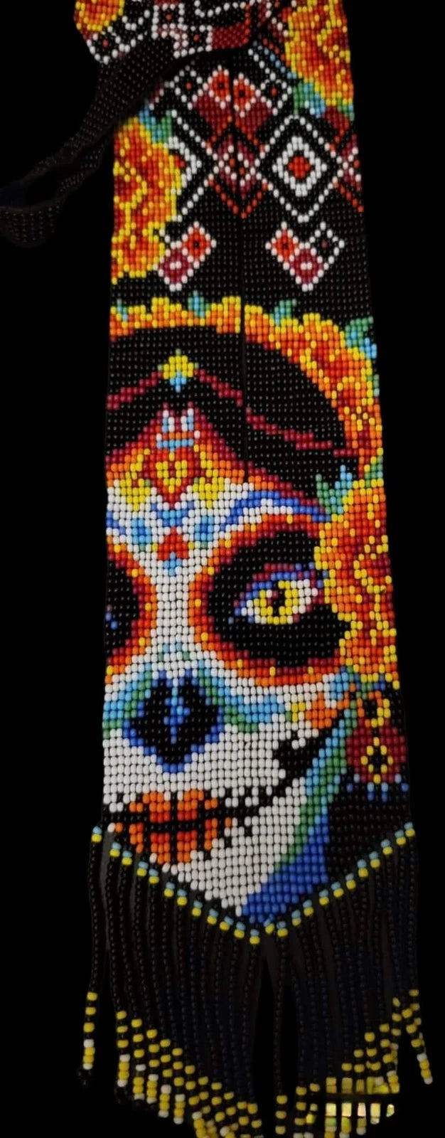 Handmade Beaded Día de los Muertos Necklace and Earring Set – view 2