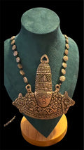 Indian Oxidized Silver-Tone Goddess Pendant Necklace