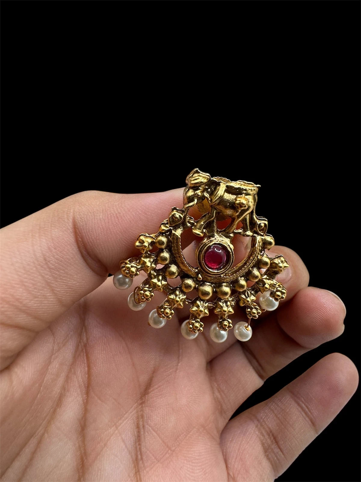 Traditional Gold Plated Elephant Necklace – view 4