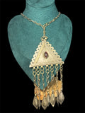 Afghan Tribal Kuchi Style Necklace with Red Garnet Stone