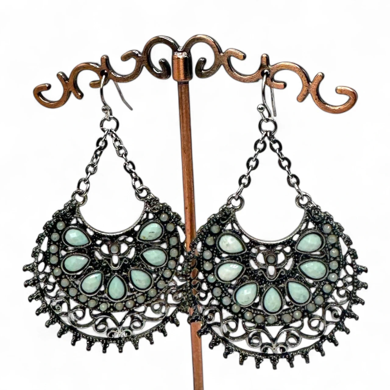 Boho Vintage Filigree Earrings – view 3