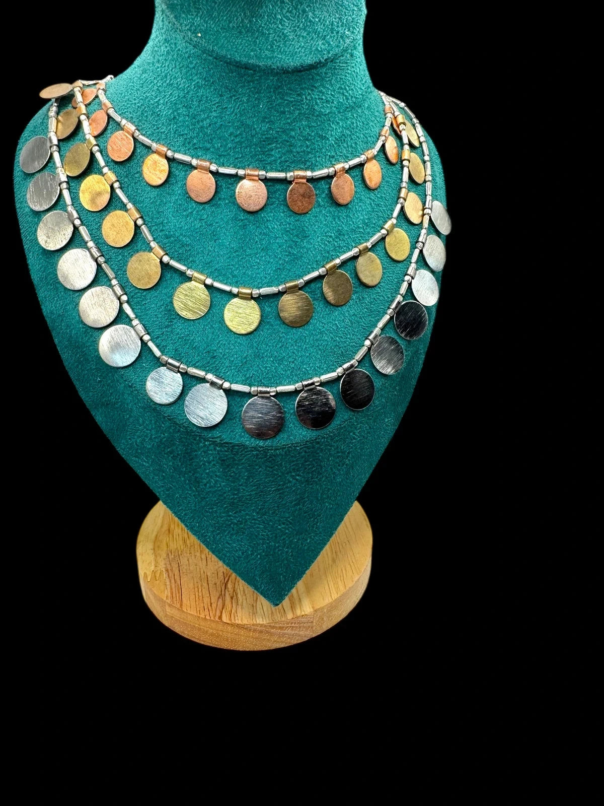 Vintage Boho Multicolor Coin Necklace – view 2