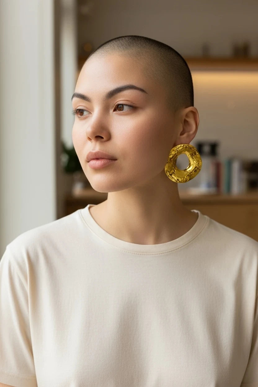 Bold Modern Gold Statement Earrings – view 3