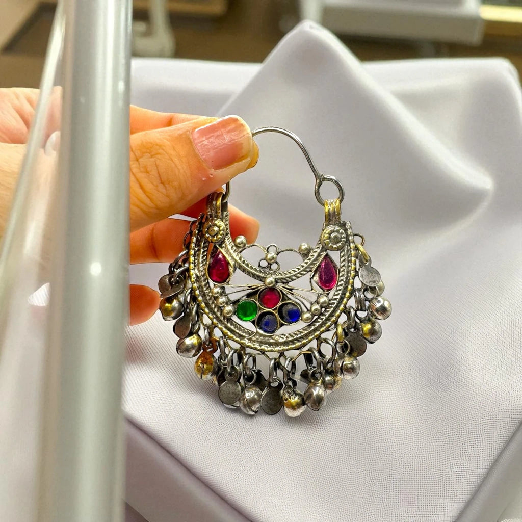 Vintage chandbali earrings -From Afganistan – view 3