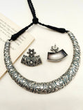 Bohemian Oxidized Silver Choker Set
