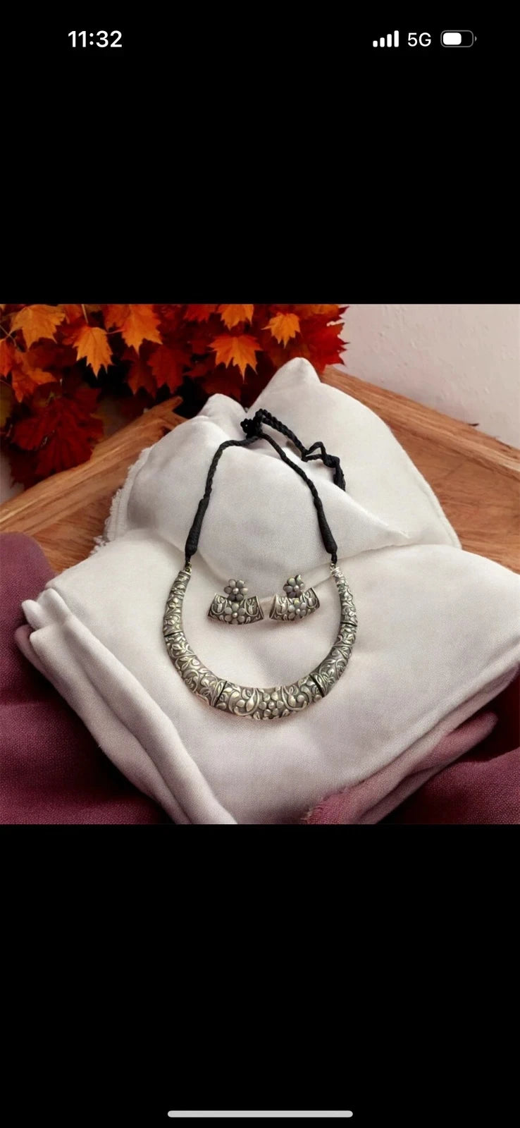 Bohemian Oxidized Silver Choker Set – view 3