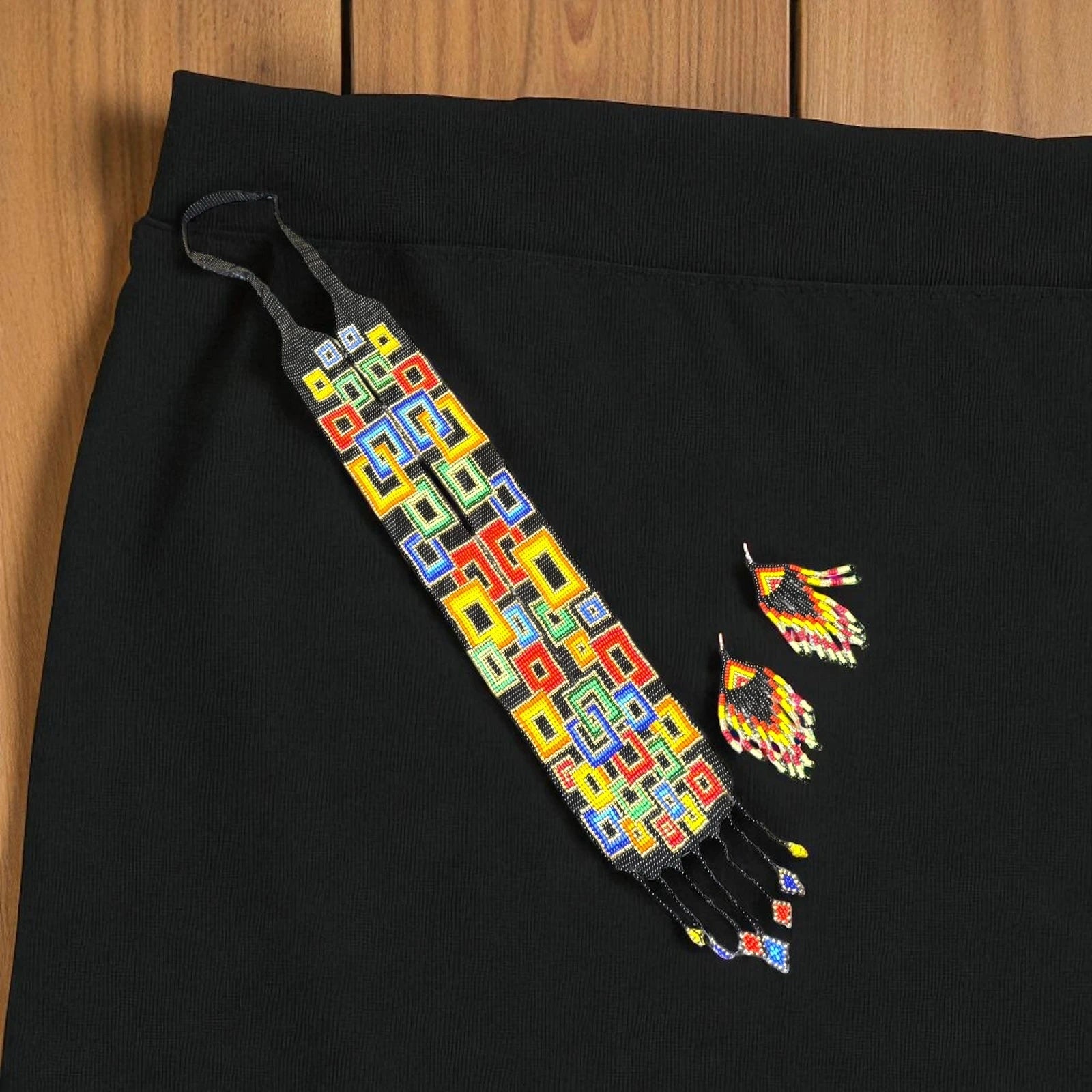 Handmade Colorful Beaded Necklace & Earring Set