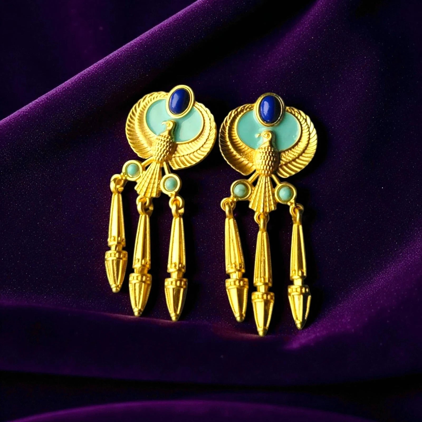 Egyptian Peacock Earrings