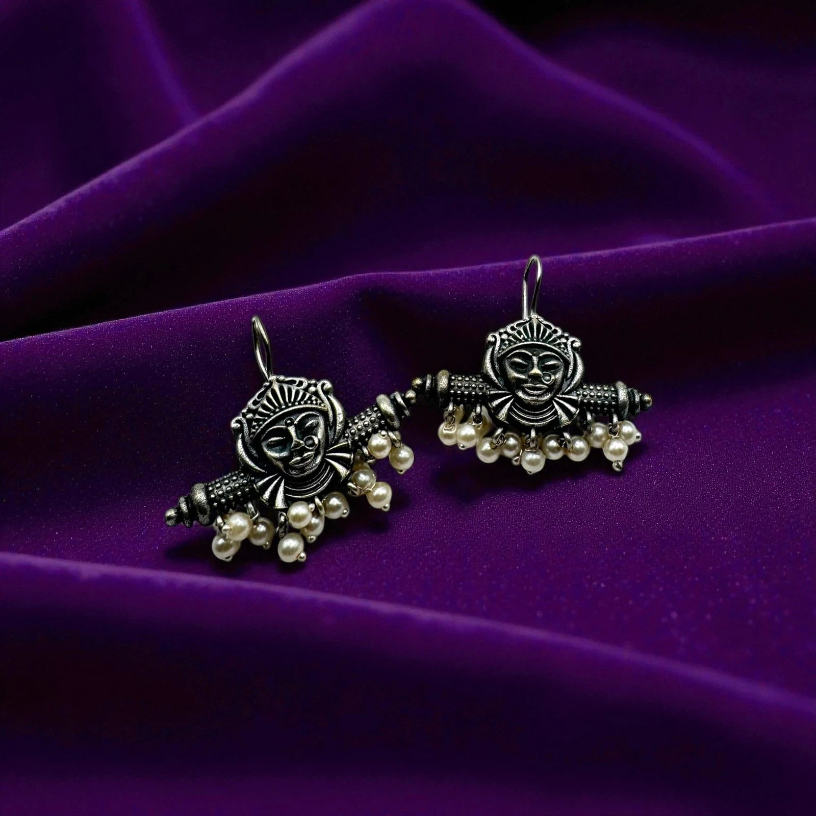 Pearl Indian Goddess Earring with Pearls