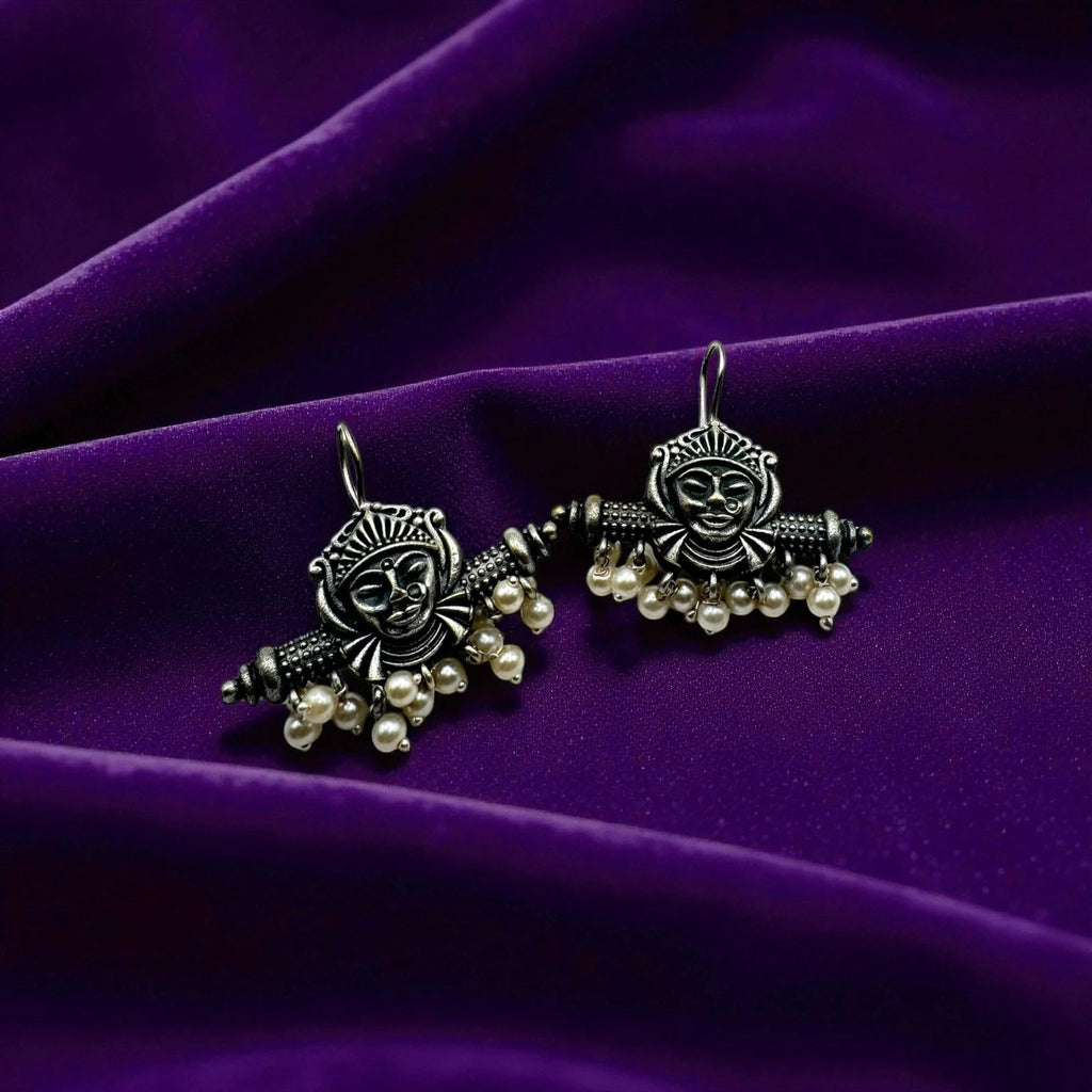 Pearl Indian Goddess Earring with Pearls – view 3