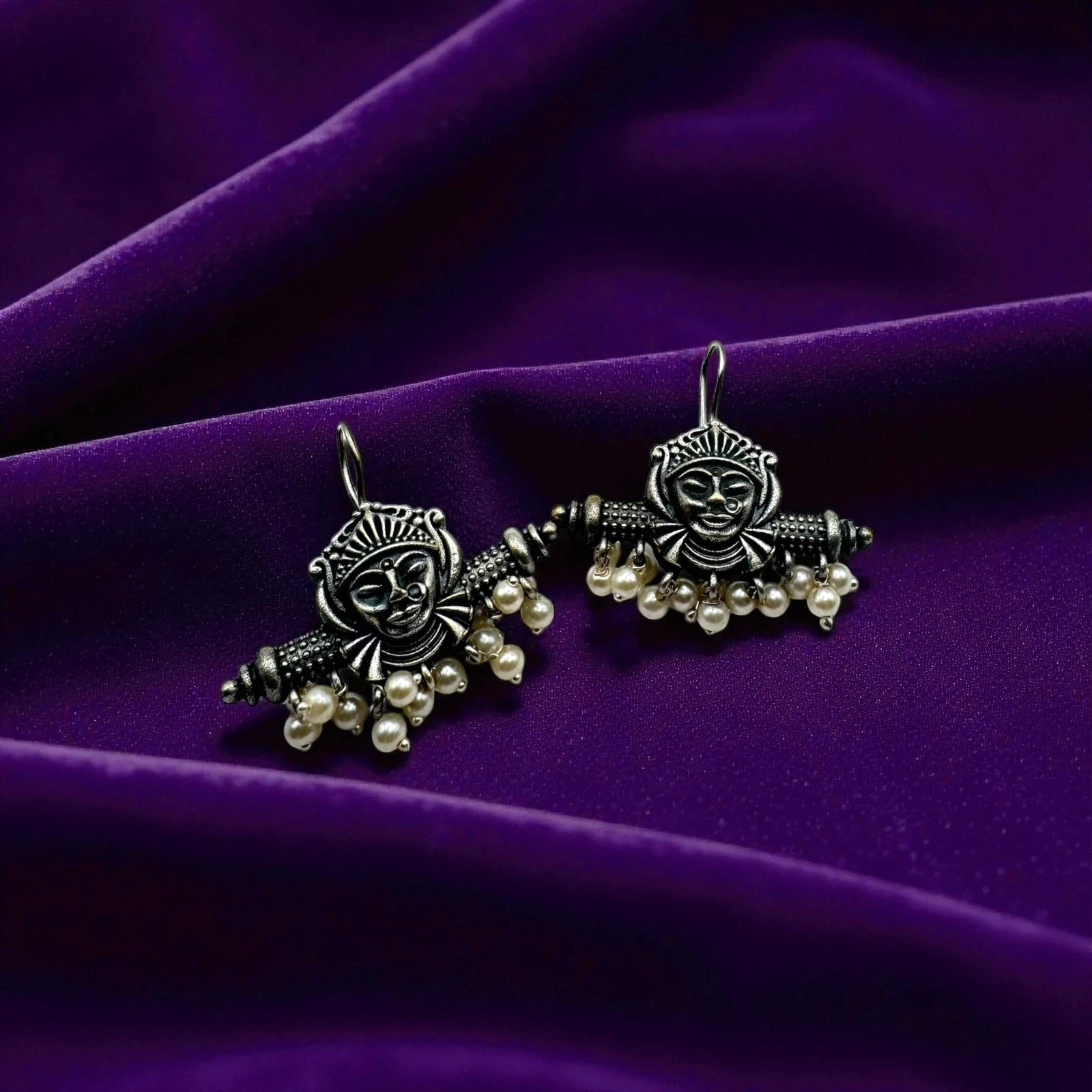 Pearl Indian Goddess Earring with Pearls – view 3