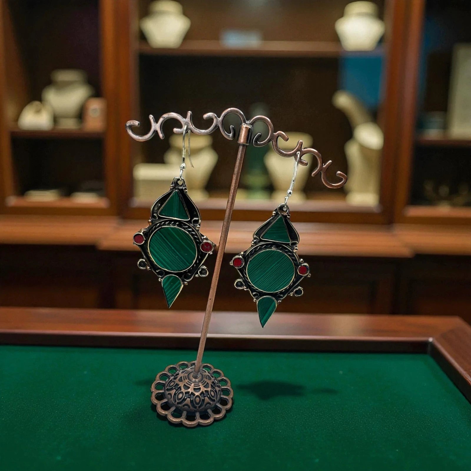 Vintage Boho Green Dangle Earring