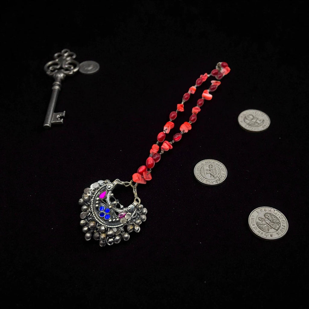 Boho Tribal Red Beaded Necklace