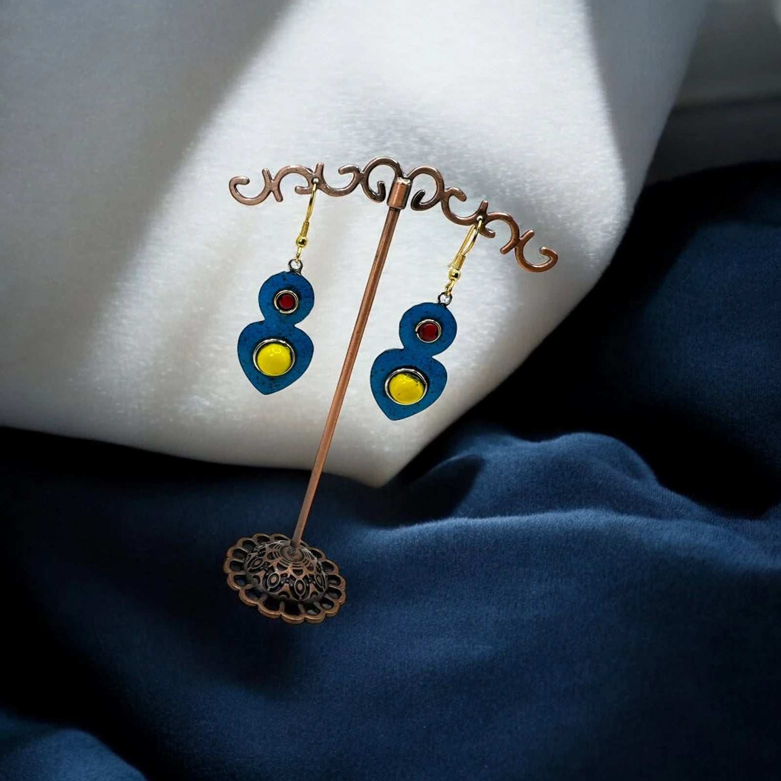 Handmade Boho Enamel Earrings – view 2