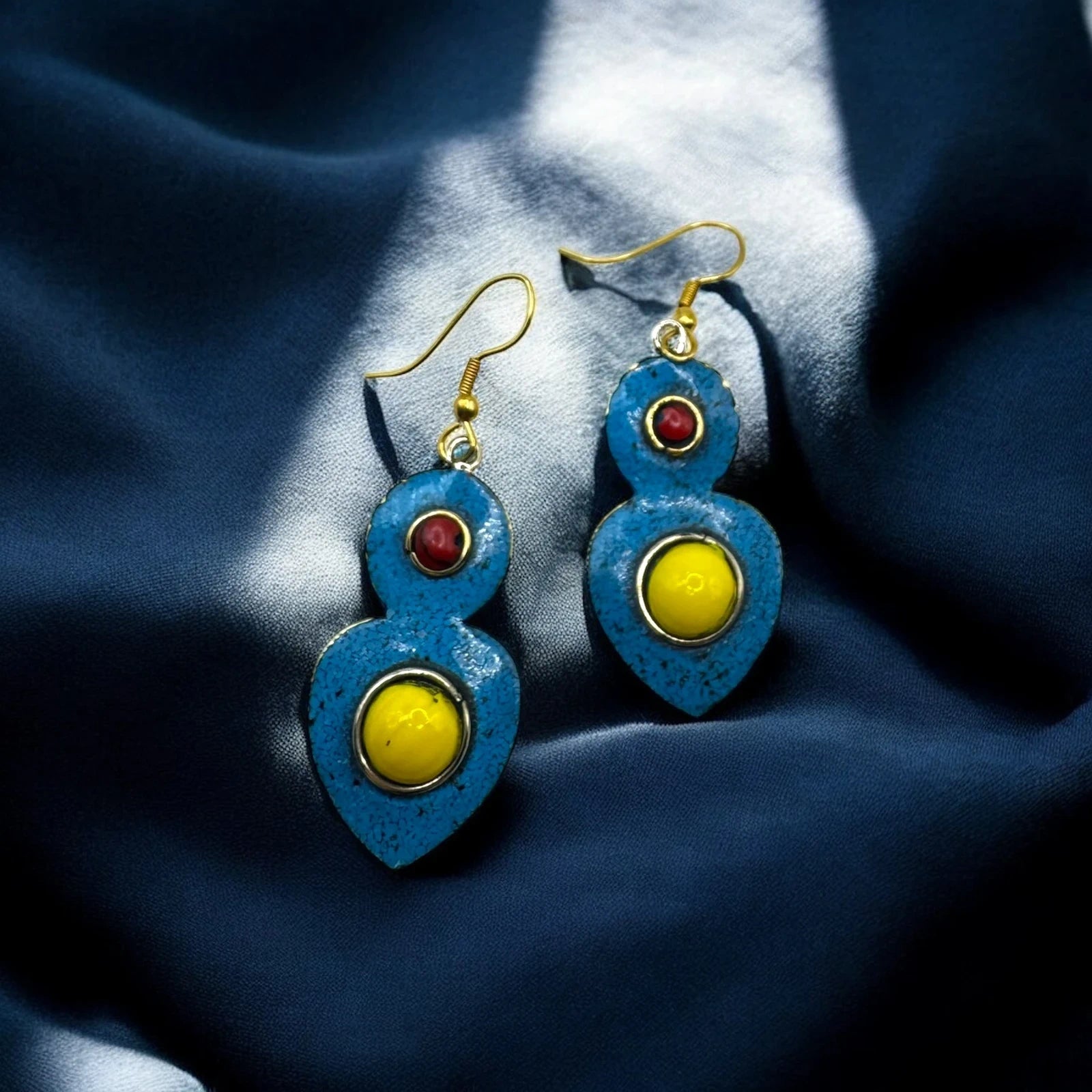Handmade Boho Enamel Earrings – view 3