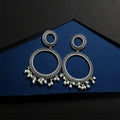 Boho Silver-Tone Hoop Earrings with Pearl Charms