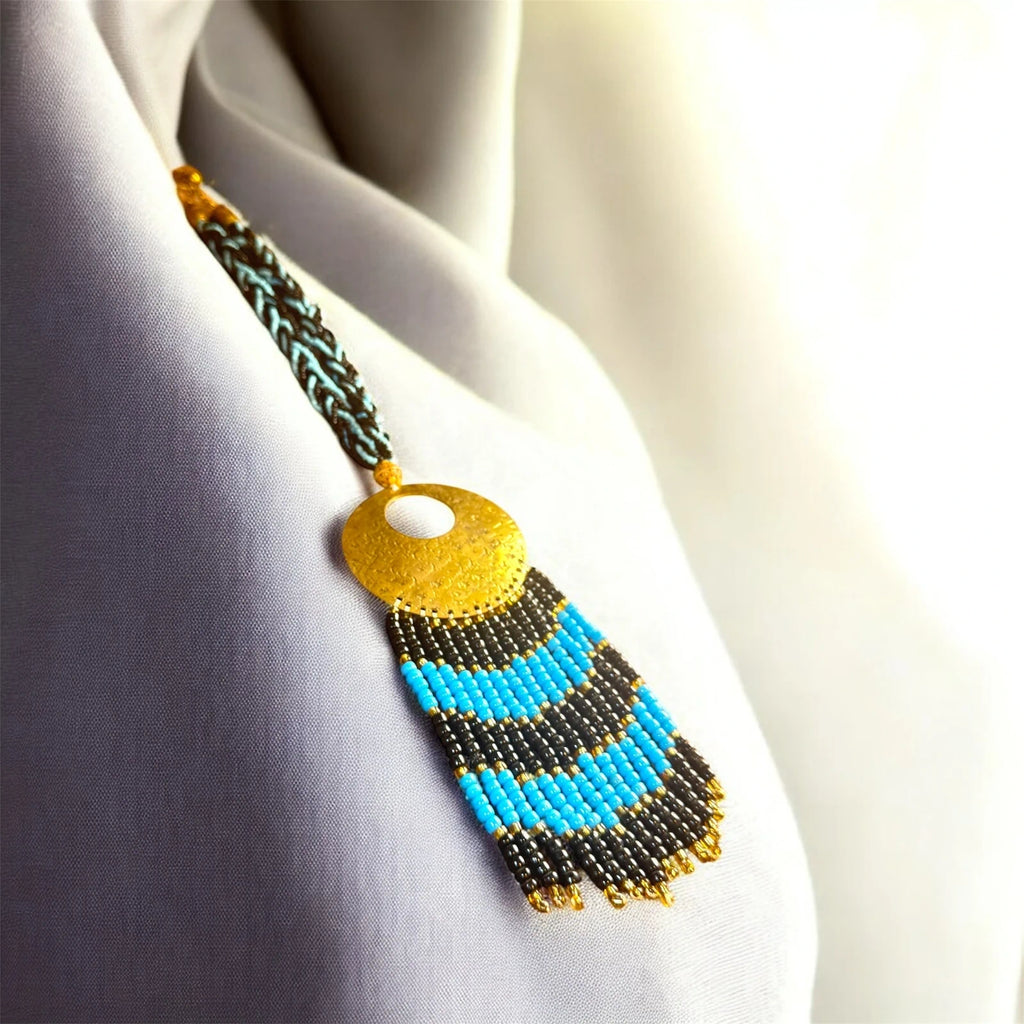 Handmade Boho Beaded Tassel Necklace