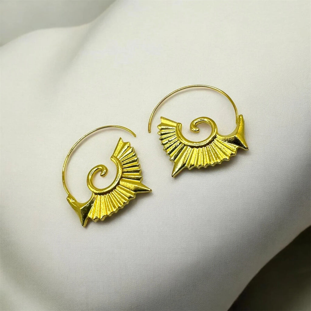 Spiral Wing Hoop Earrings – view 3