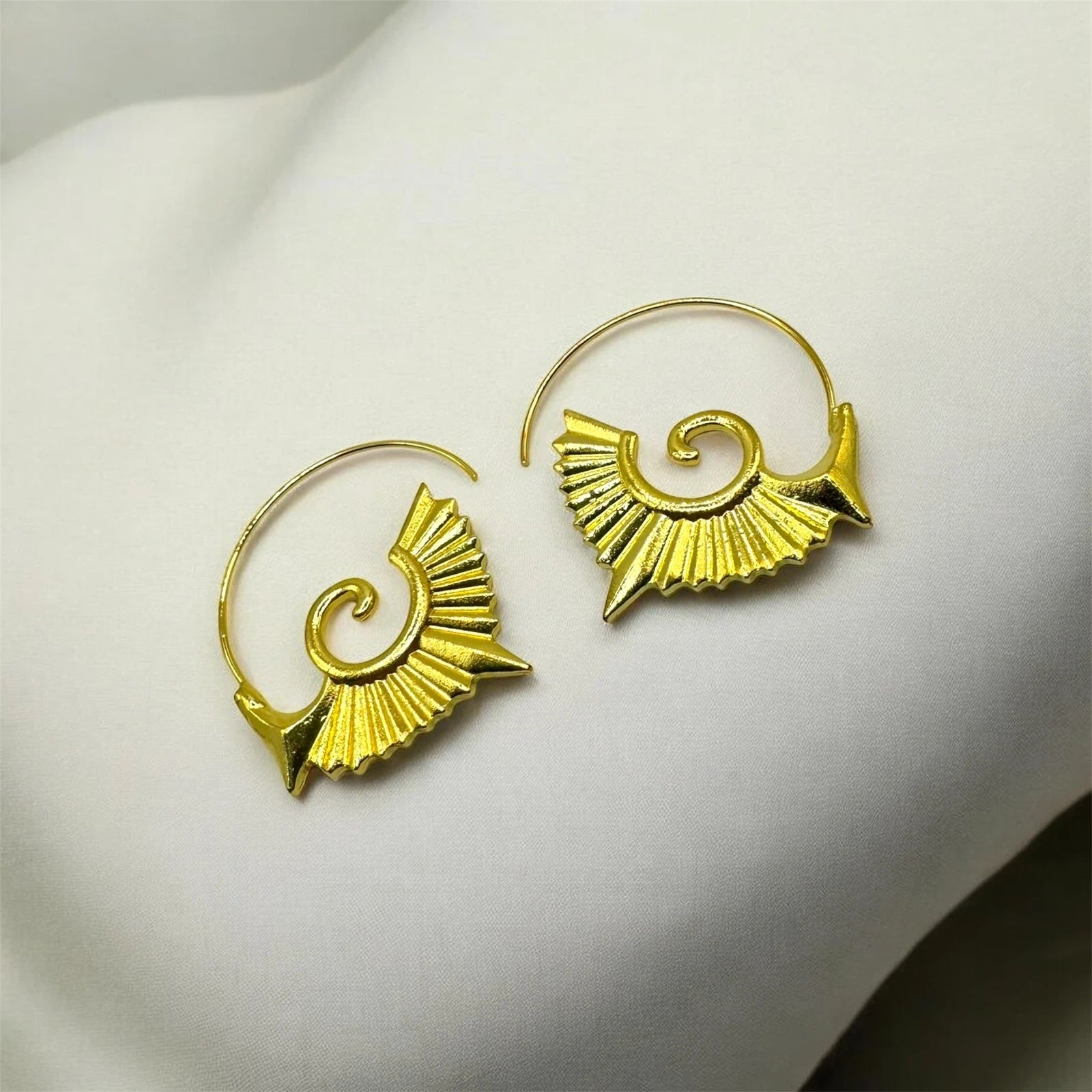 Spiral Wing Hoop Earrings – view 3