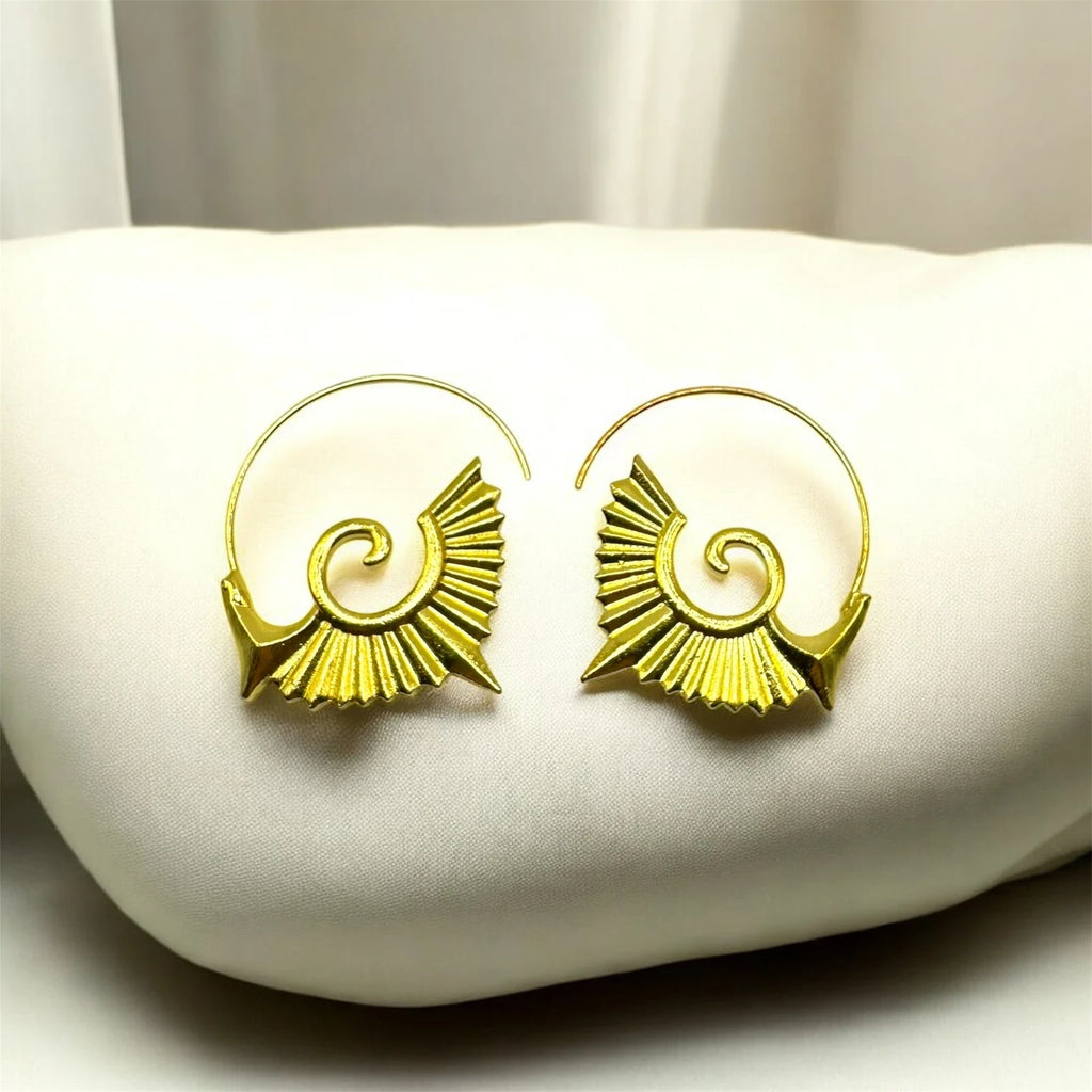 Spiral Wing Hoop Earrings