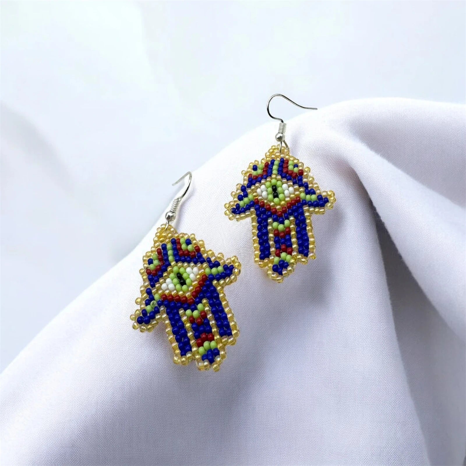 Handmade Beaded Evil Eye Earring