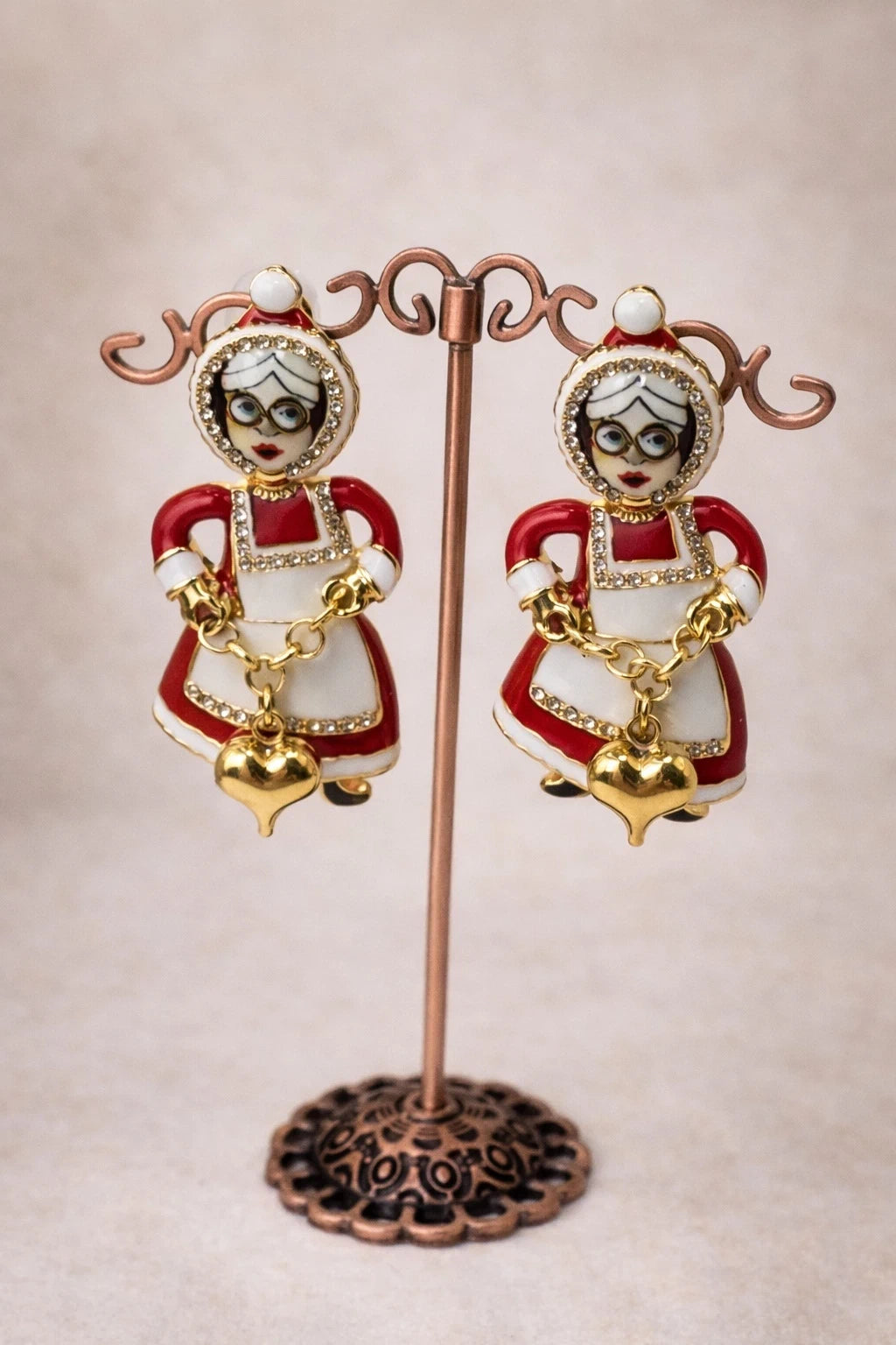 Vintage Folk Lady Earring -Chirstmas Special