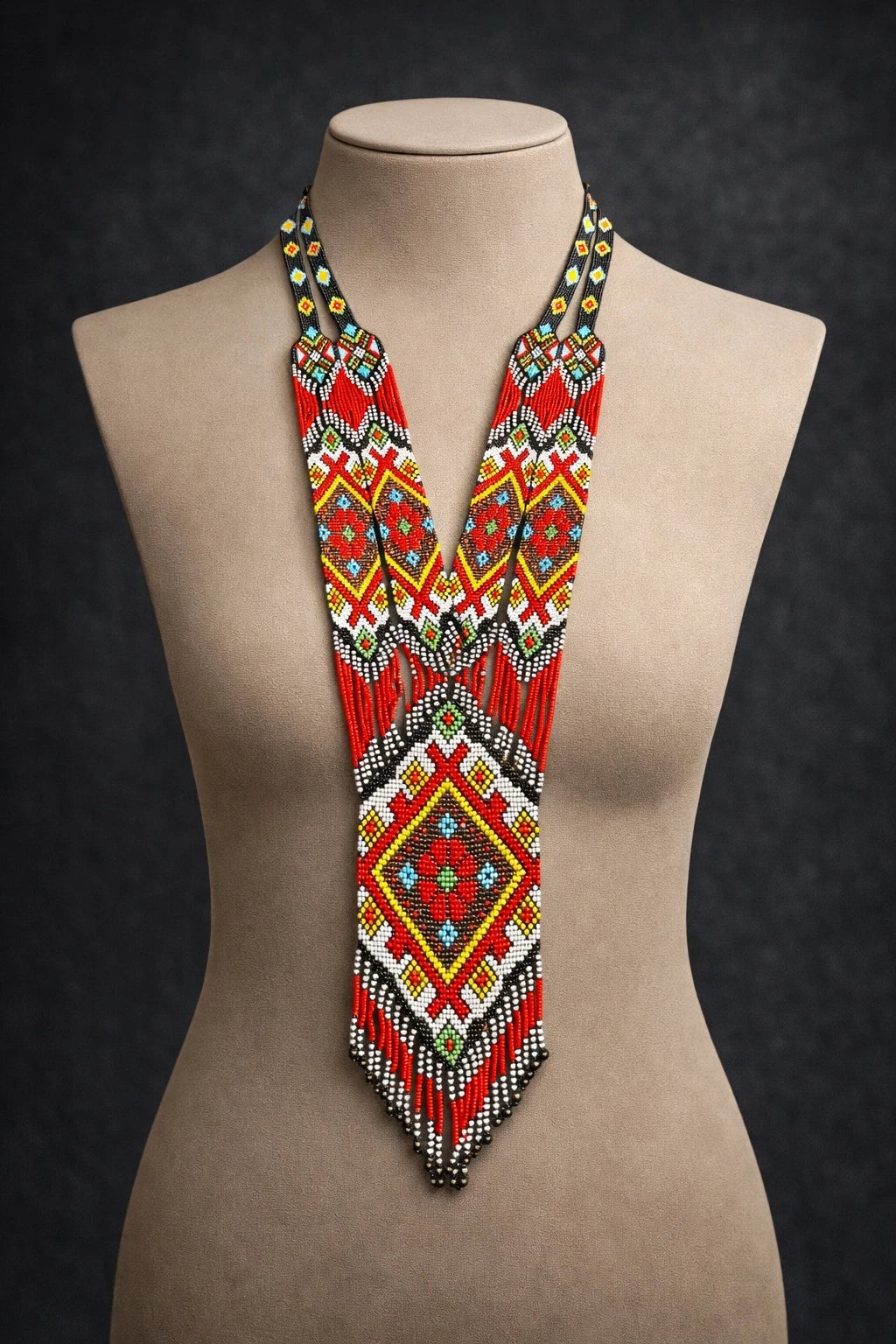 Handmade Geometric Beaded Necklace