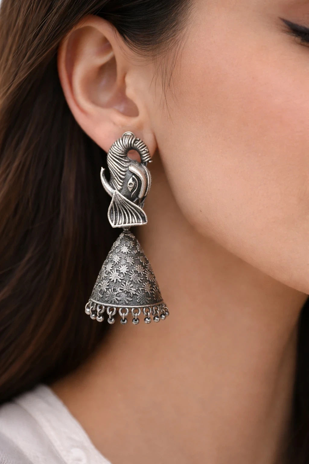 Oxidized Jhumka Earring – view 2