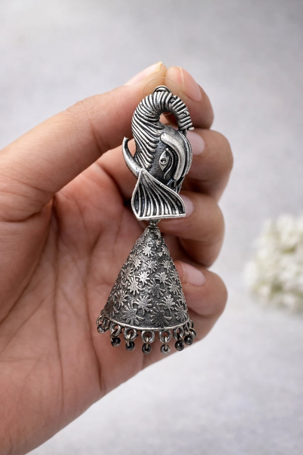 Oxidized Jhumka Earring – view 3