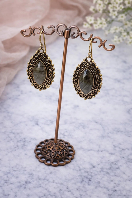 Boho Labradorite Earrings – view 2