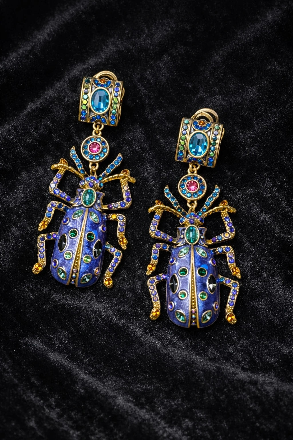Statement Beetle Drop Earrings