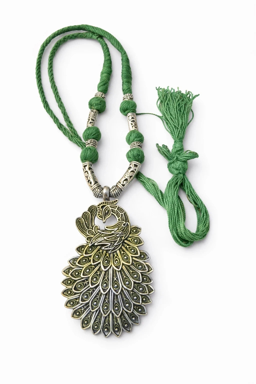 Green Peacock Pendant Necklace – view 2