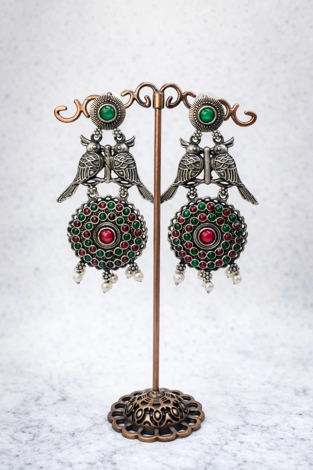 Bird Motif Statement Earrings – view 2