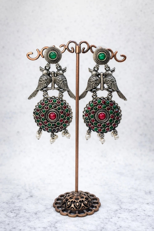 Bird Motif Statement Earrings – view 2