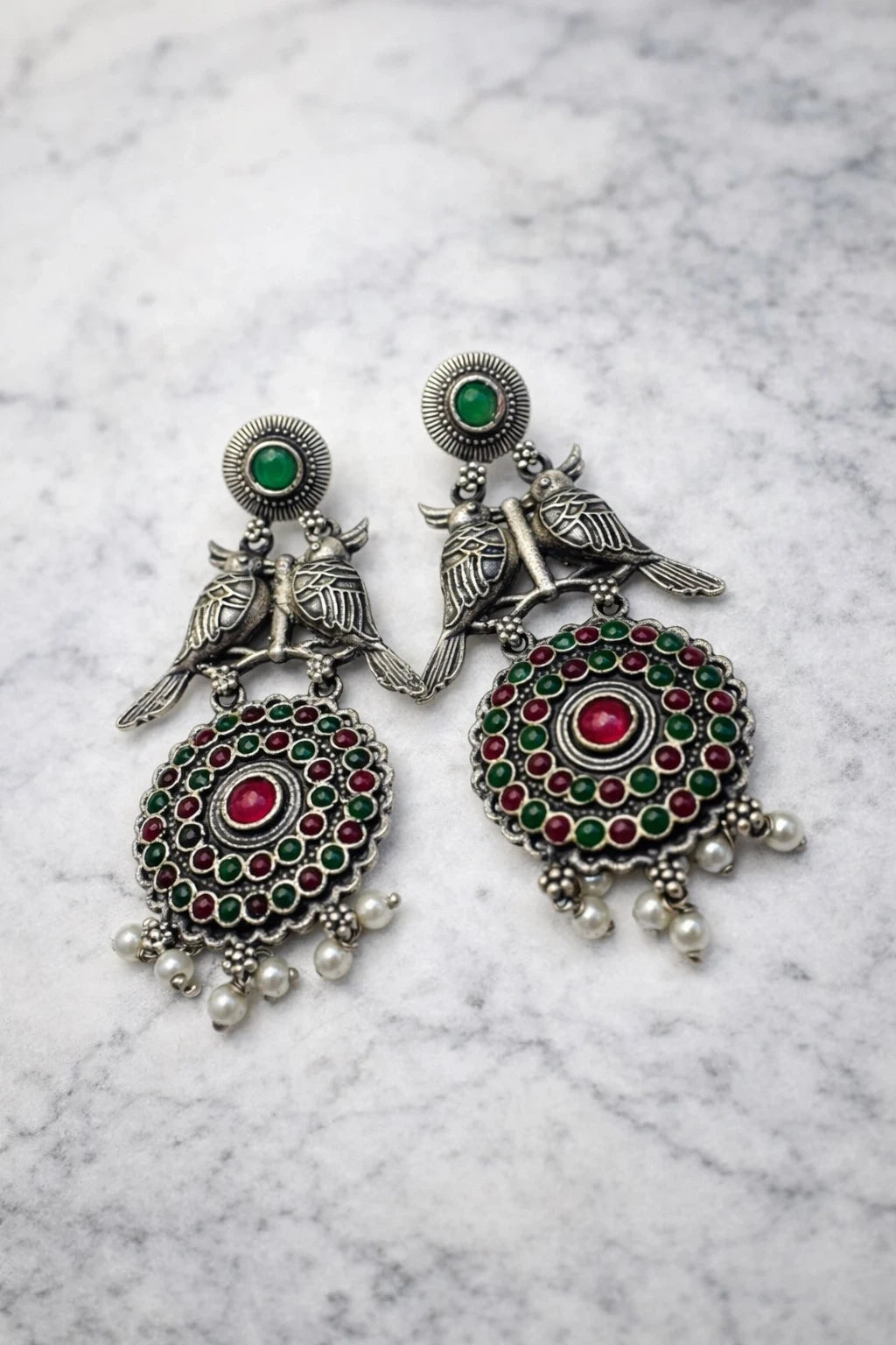 Bird Motif Statement Earrings – view 3
