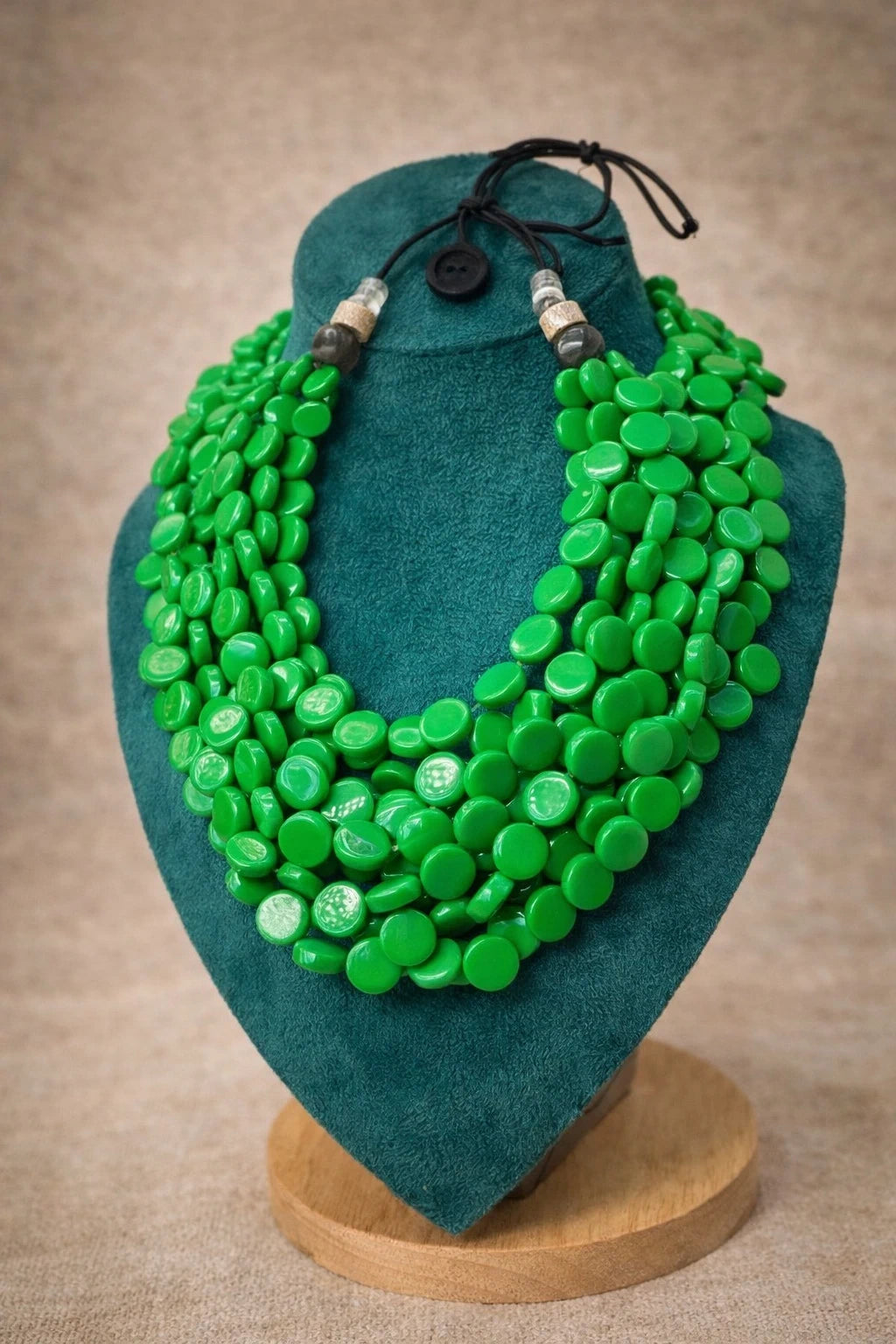 Statement Green Beaded Necklace