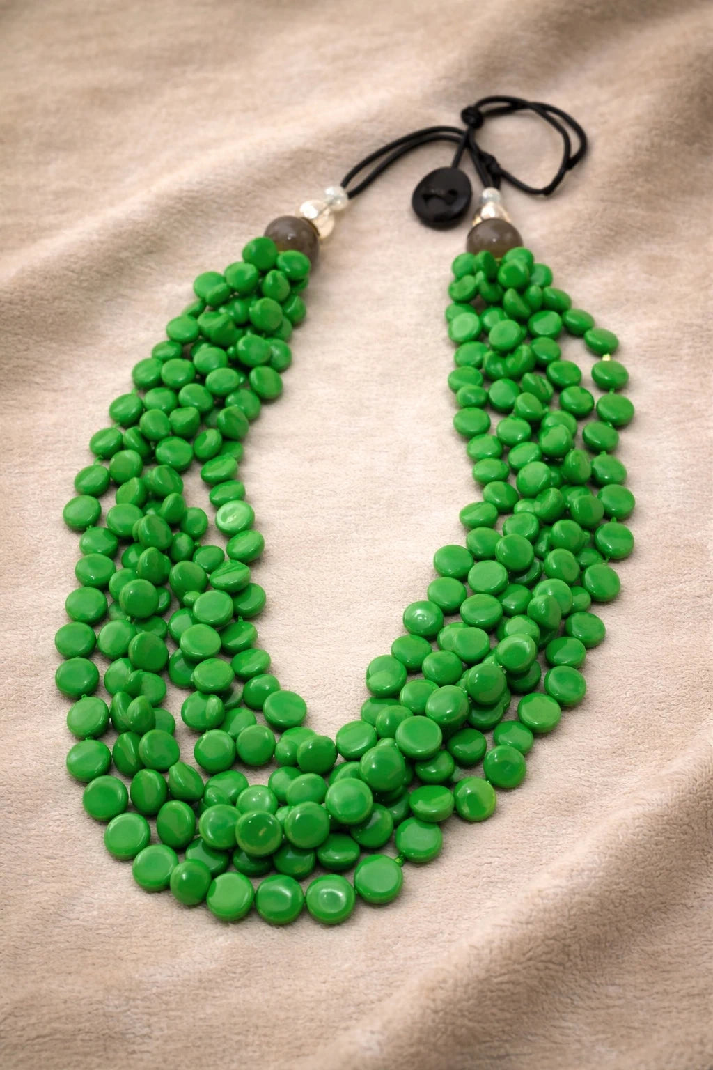 Statement Green Beaded Necklace – view 3