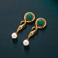 Vintage Metal Snake Pearl Drop Earring