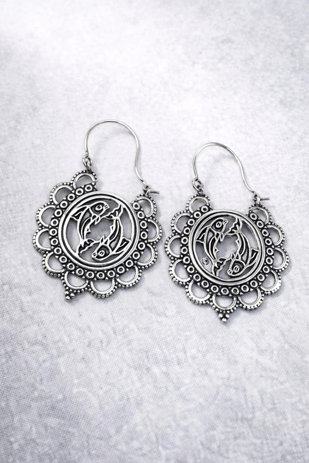 Silver Dragon Drop Earring