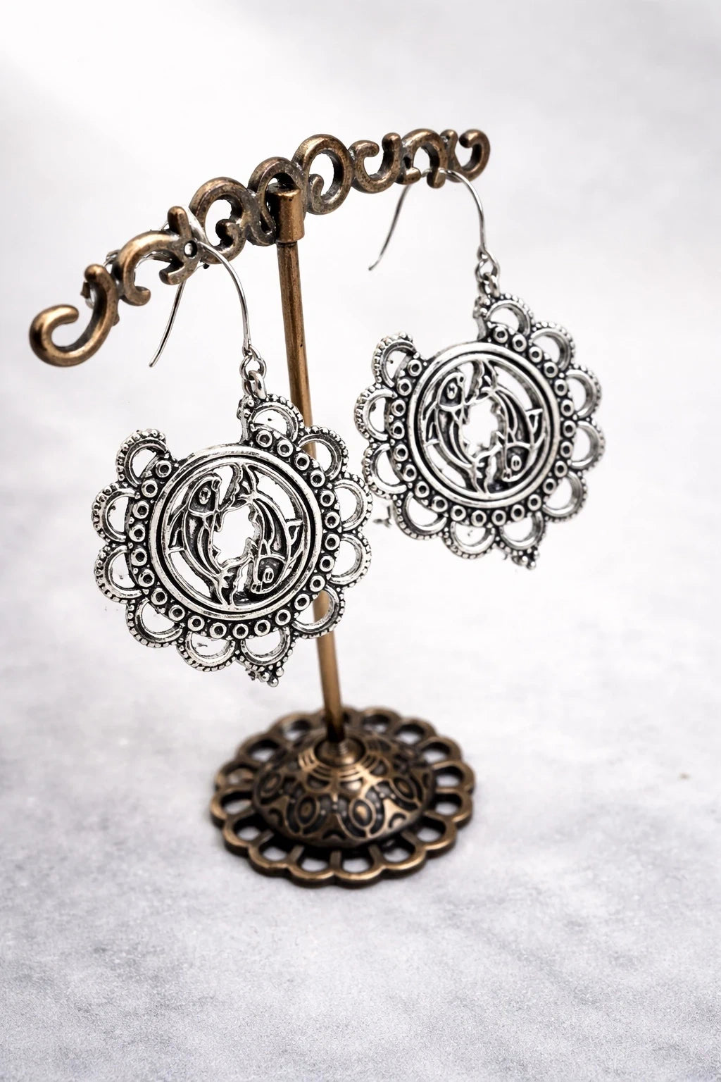 Silver Dragon Drop Earring – view 2