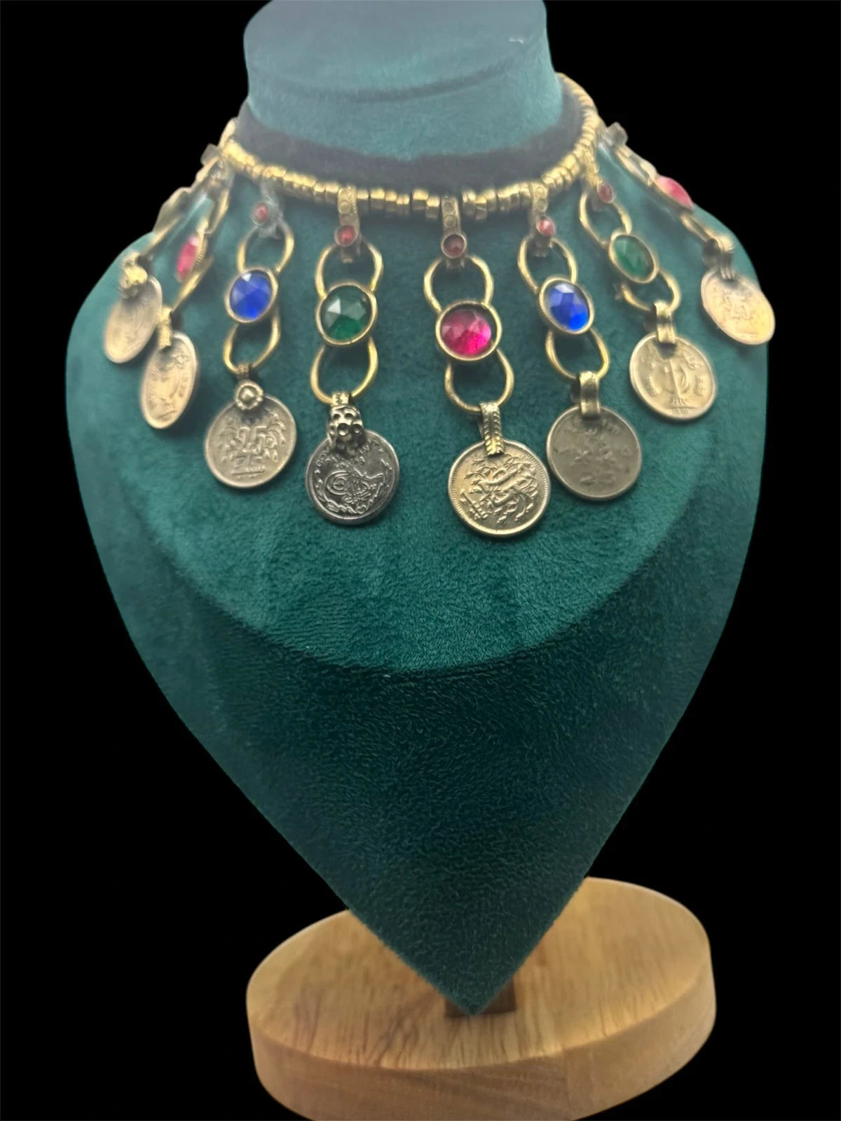 Vintage Afghan Kuchi Tribal Necklace with Coins