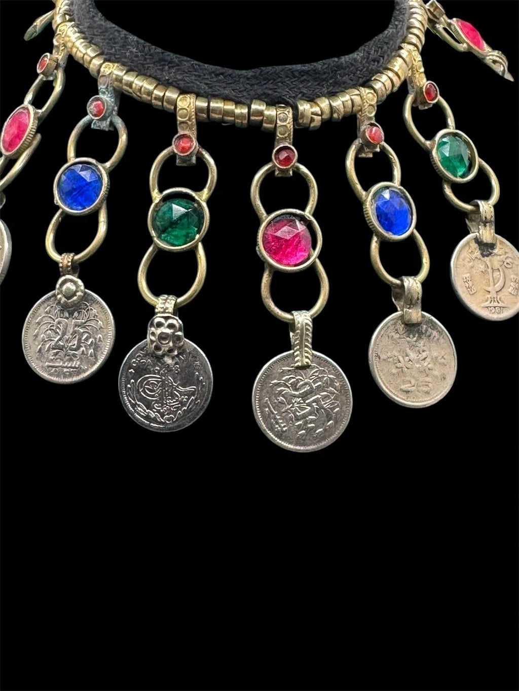 Vintage Afghan Kuchi Tribal Necklace with Coins – view 3