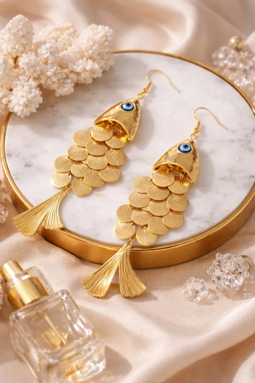 Mediterranean Gold Fish Earrings